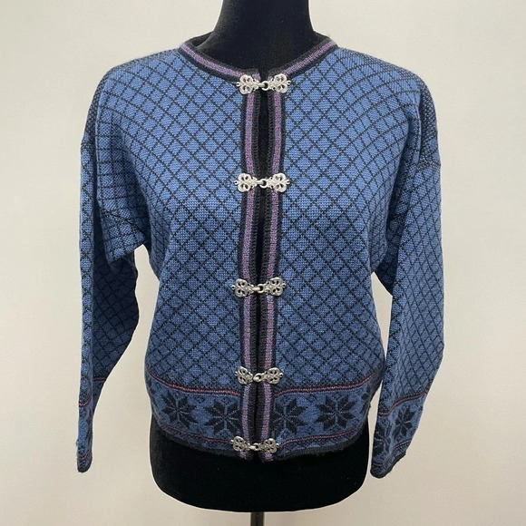 Norskwear Icelandic Nordic Fair Aisle 100% Norwegian lambs Wool Sweater Cardigan - Picture 13 of 16